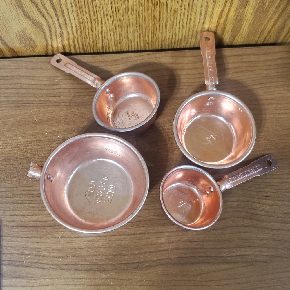 Vintage Color Craft Copper Color Measuring Cups